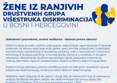 Žene iz ranjivih društvenih grupa višestruka diskriminacija u bosni i hercegovini