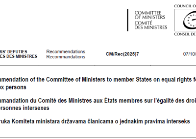 Preporuka Komiteta ministara državama članicama o jednakim pravima interseksosoba